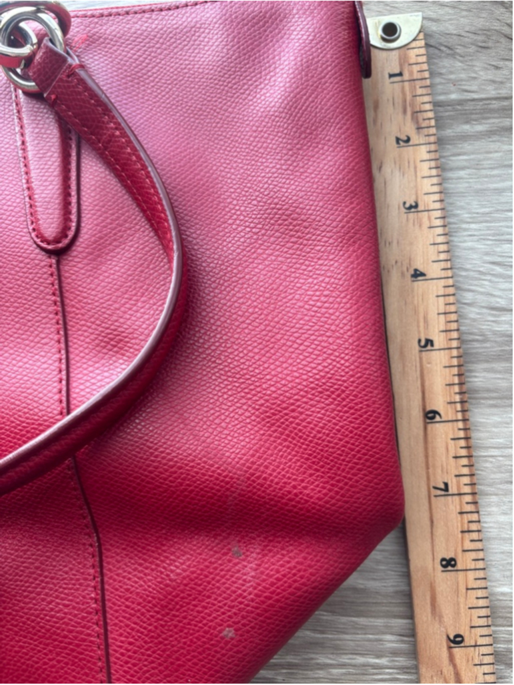 Coach Red Leather Double Strap Hand Bag Tote Bag Classic Career Luxury - Picture 8 of 11